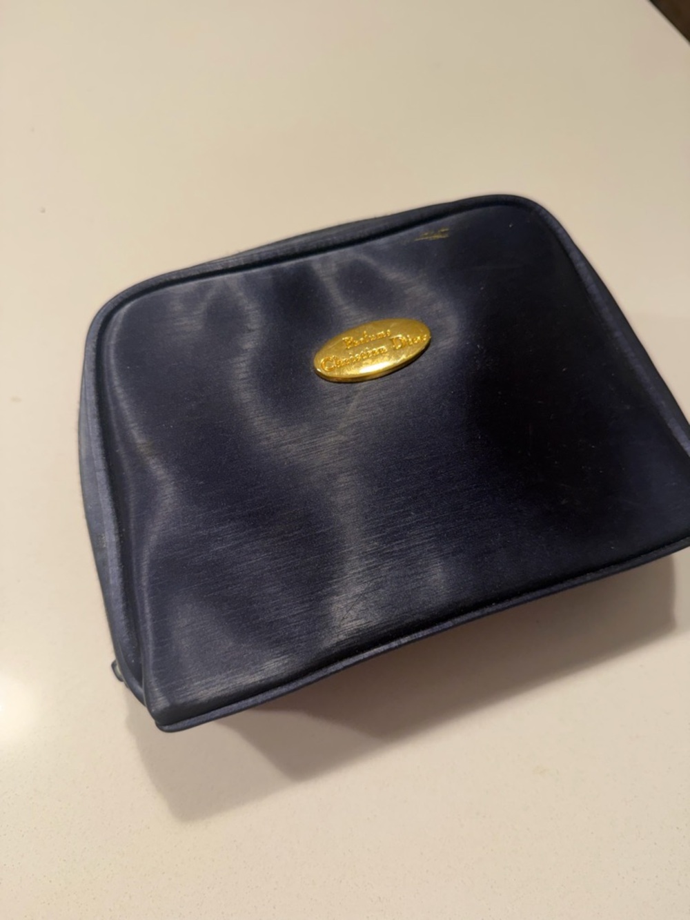 Christian Dior Parfums make up toiletry cosmetic bag navy blue - Picture 4 of 9